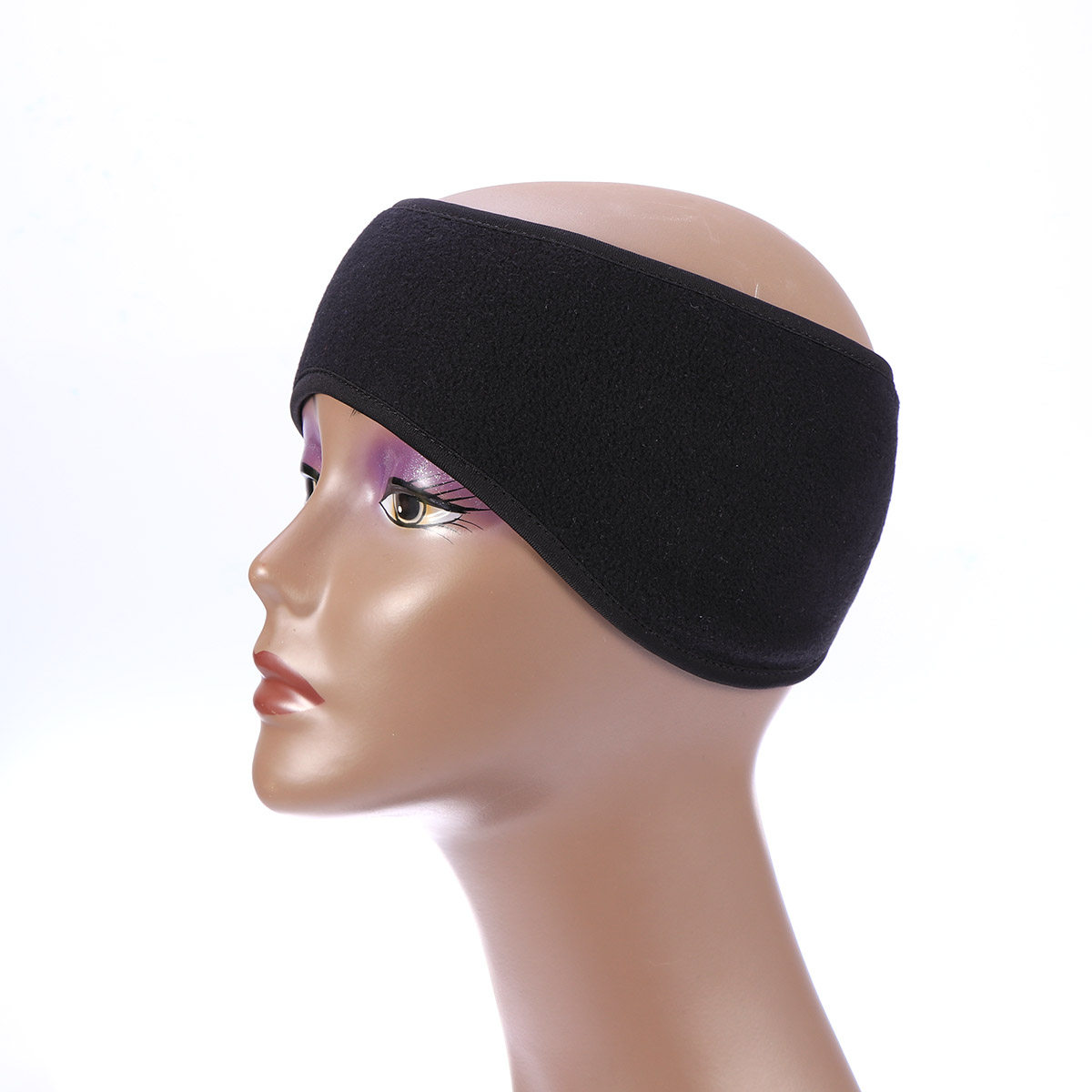 Fleece Ear Warmer Band - Diadema unisex negra para proteger las