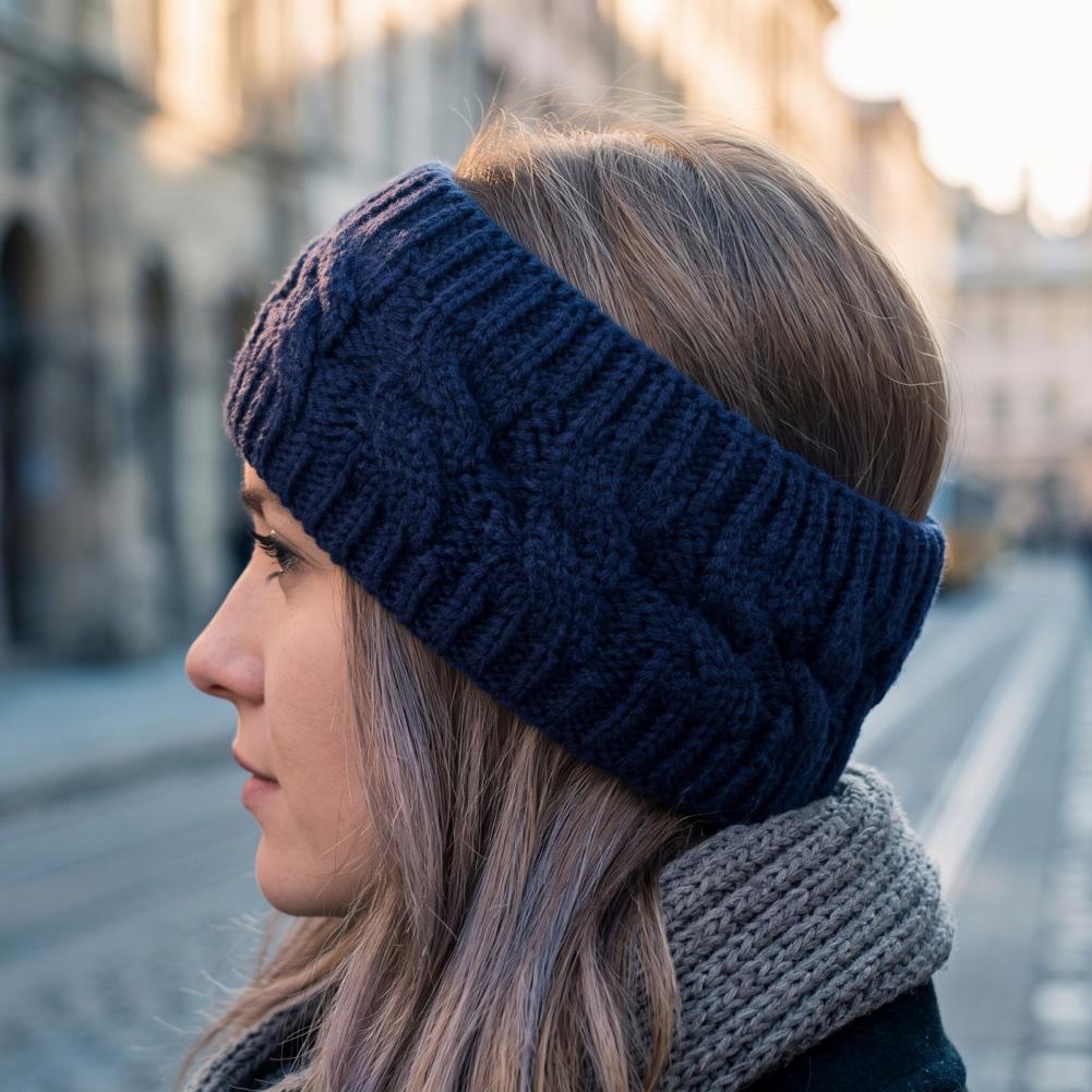 Fleece Ear Warmer Band - Diadema de punto de invierno para