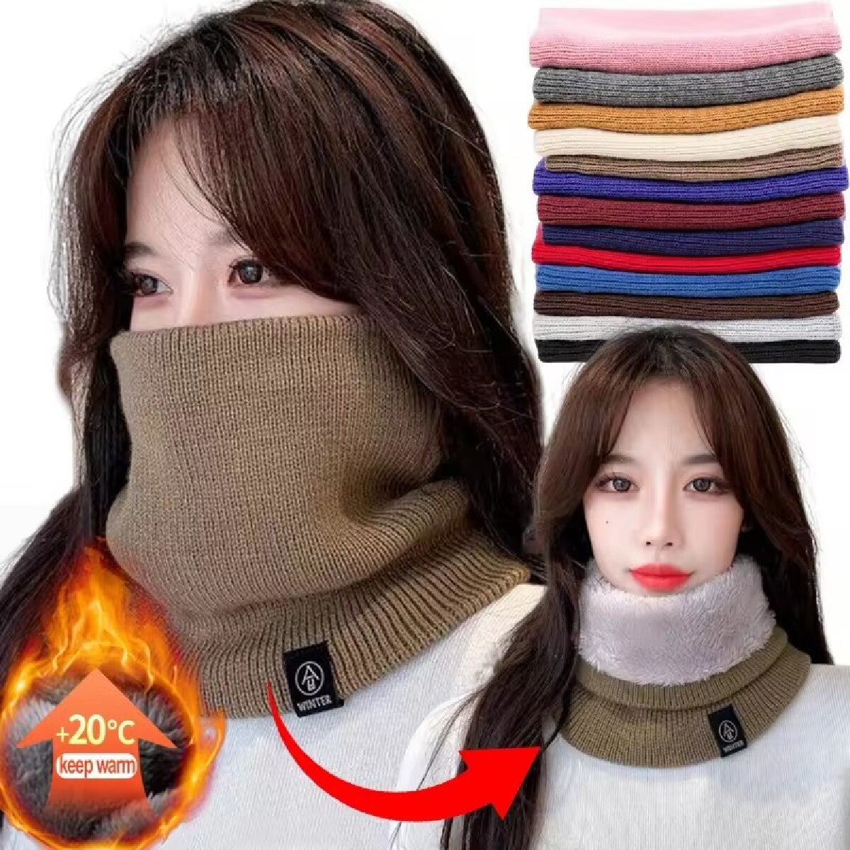 Bufanda de lana de punto para  - Winter Headband Fleece reseña y precio