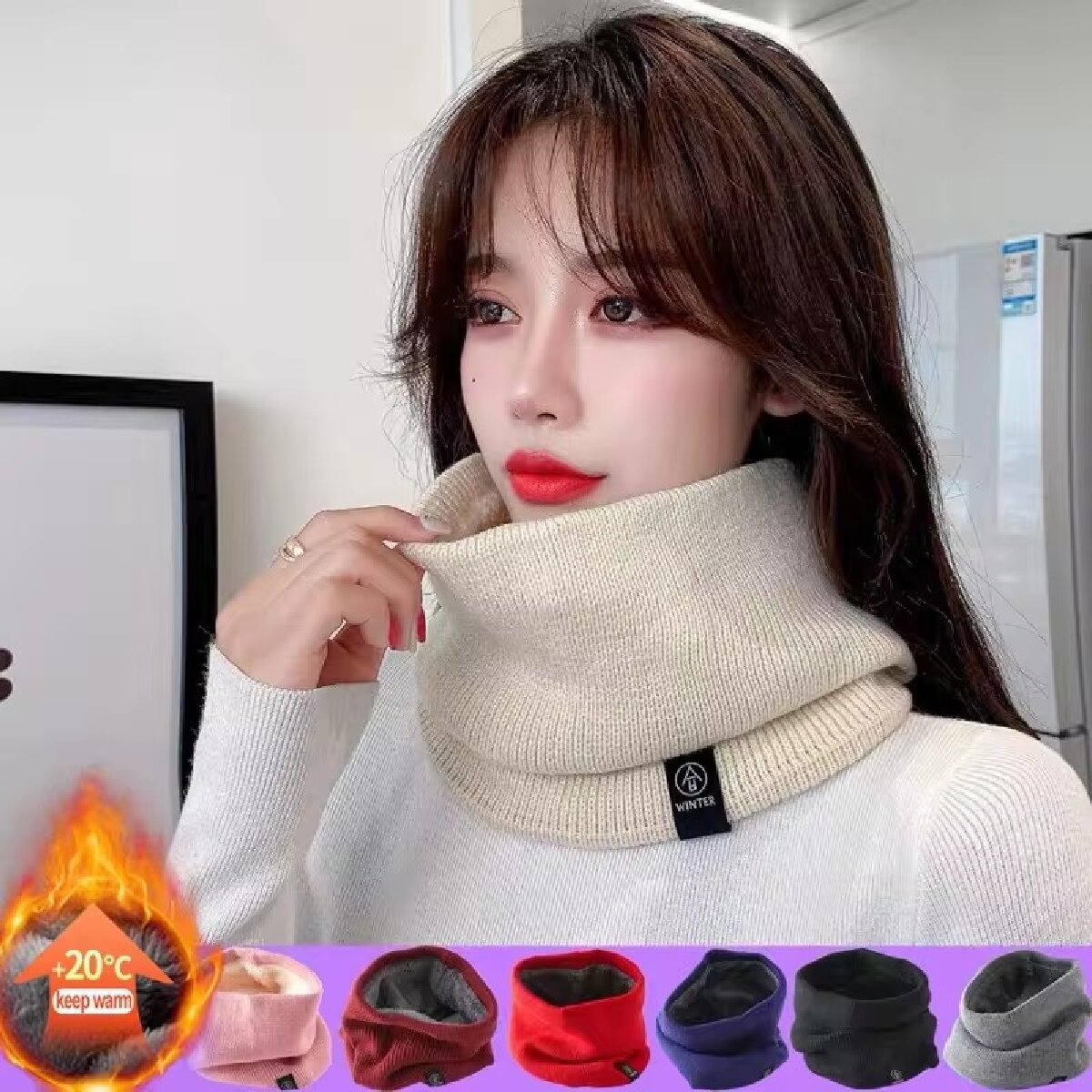 Bufanda de lana de punto para  - Winter Headband Fleece reseña y precio