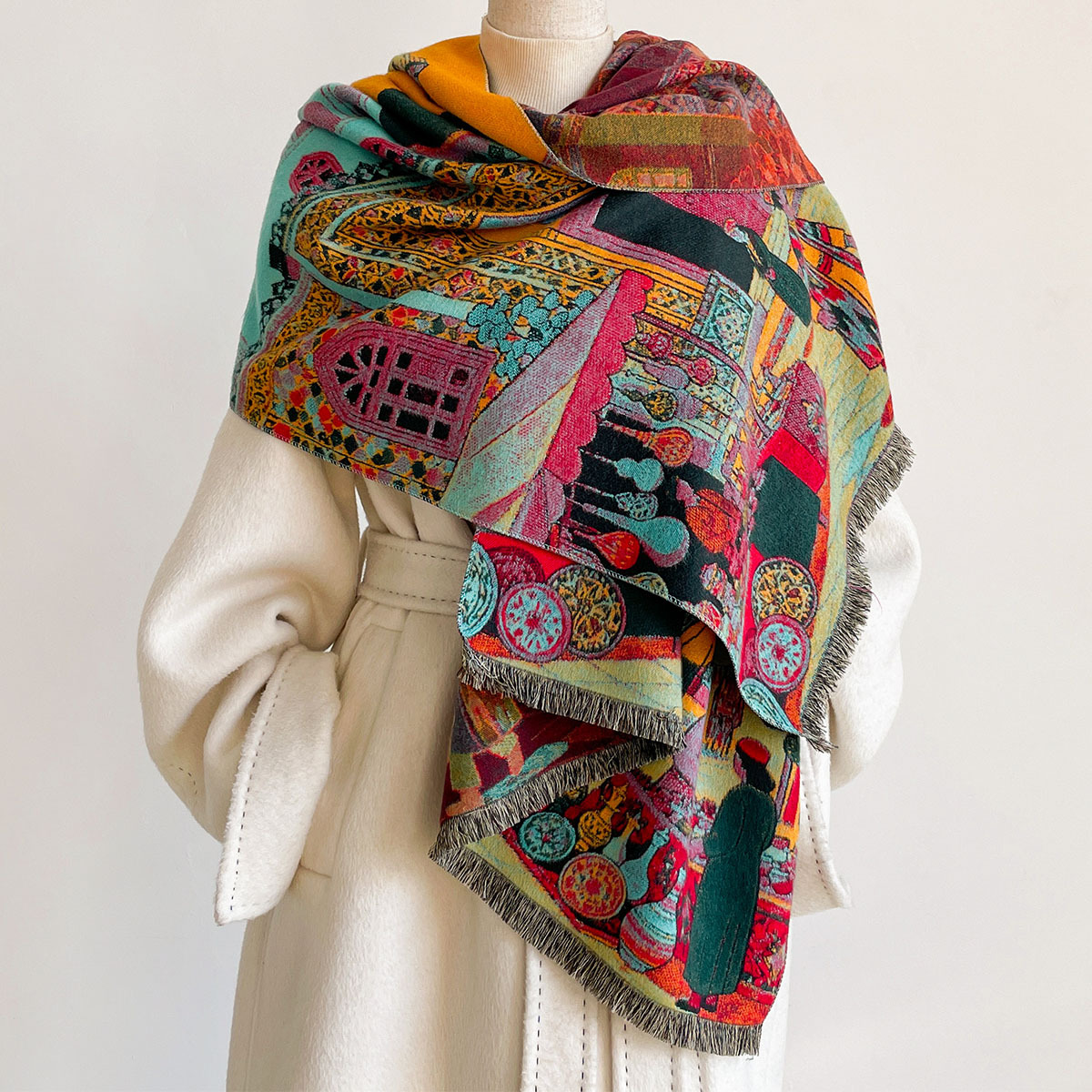 Bufanda de imitación de cachem - Shawl Wrap Winter reseña y precio
