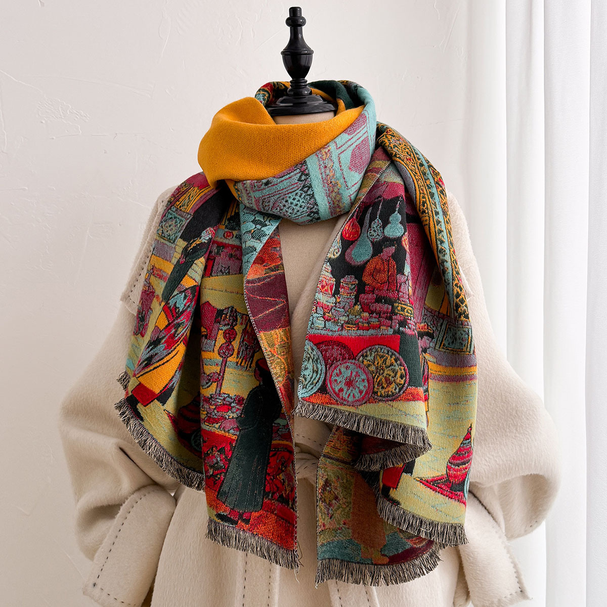 Bufanda de imitación de cachem - Shawl Wrap Winter reseña y precio